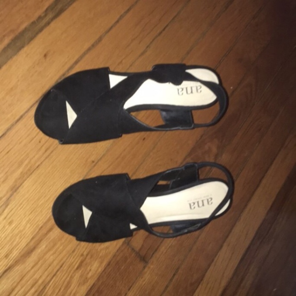Black wedge heels size 7